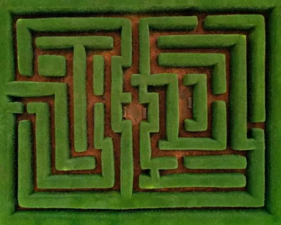 A maze photographed from above